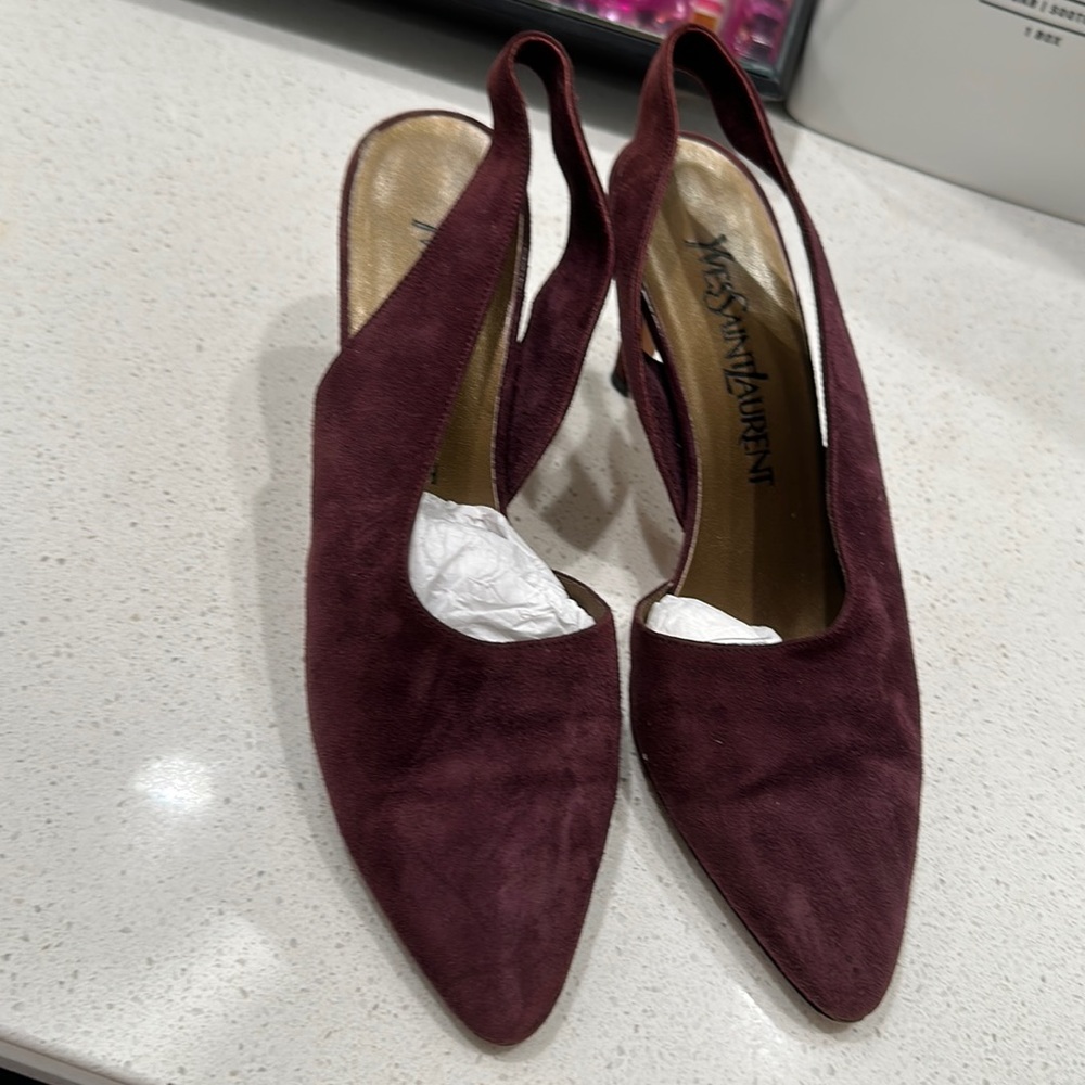 Authentic YvesSaintLaurent 5.5 all leather maroon